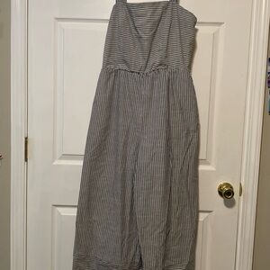 Pinstripe jumpsuit with pockets